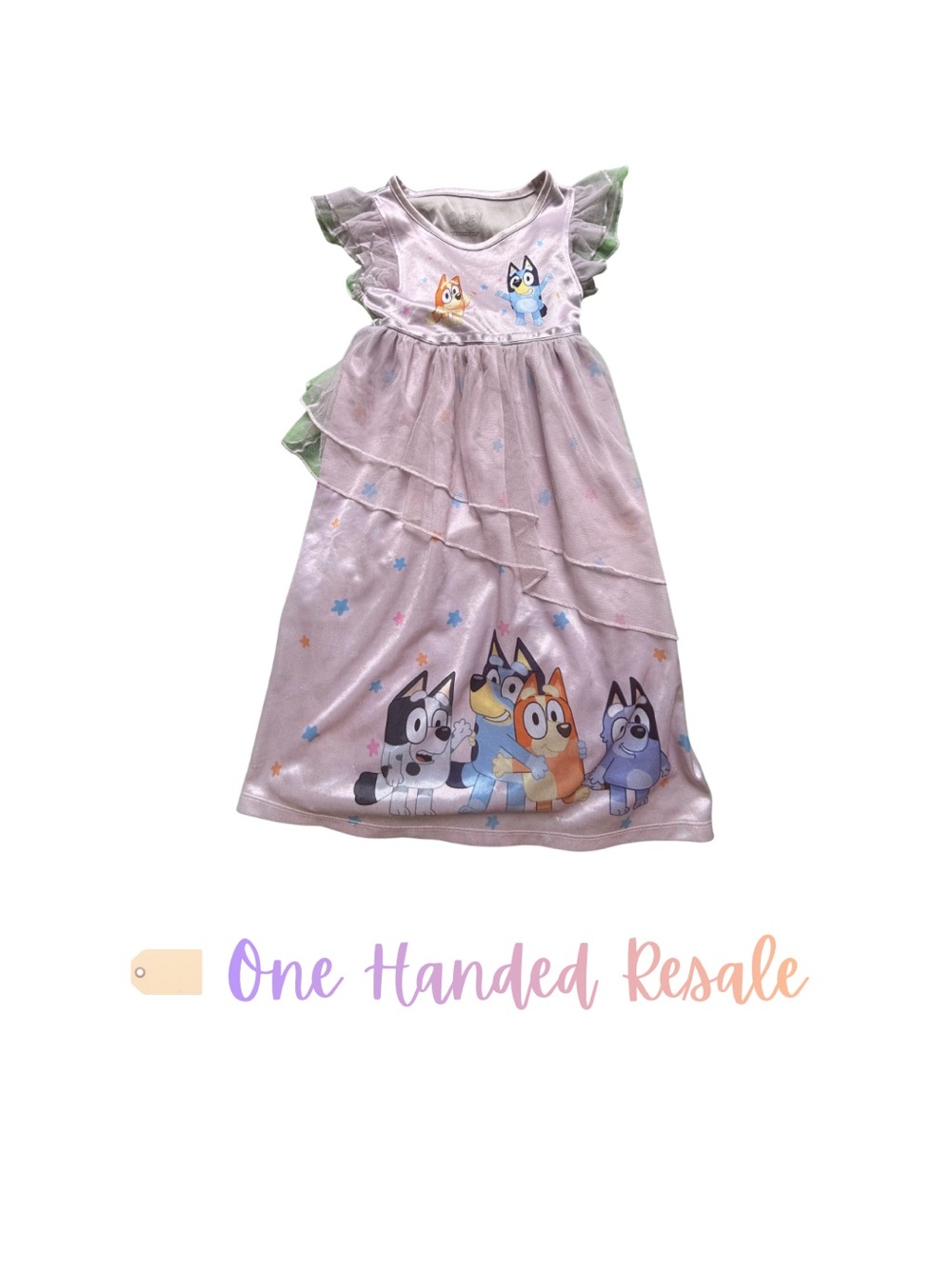 ⭐️ Bluey Girls Pink Bluey Character Nightgown Night Dress Nightgown 4T